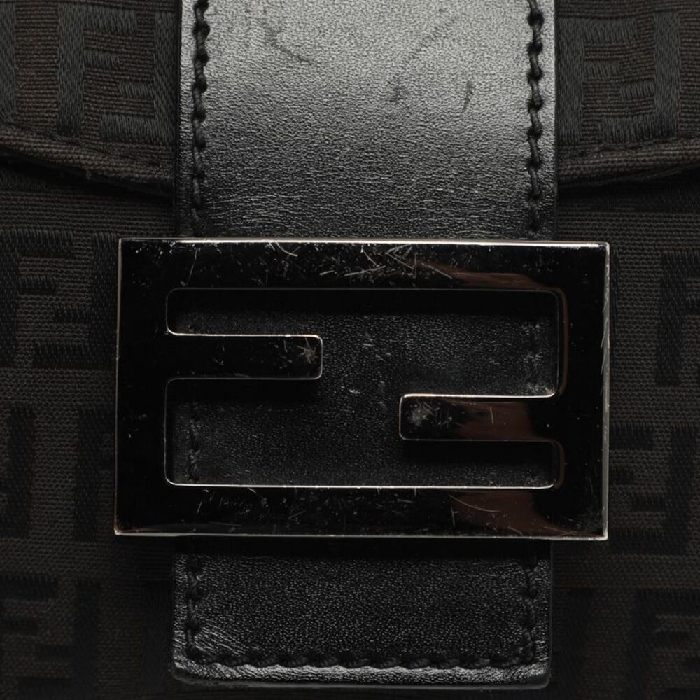Fendi Forever Brown/black Zucchino Canvas And Leather Baguette Bag - Picture 5 of 7
